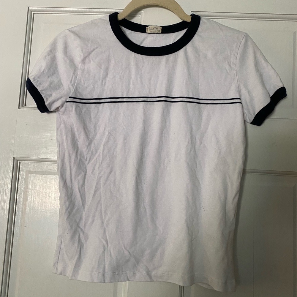 John Galt brandy Melville white shirt with stripe